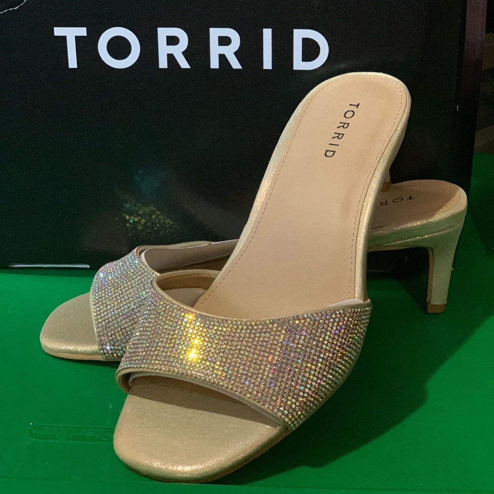 Torrid rhinestone slip on heel. 8.5